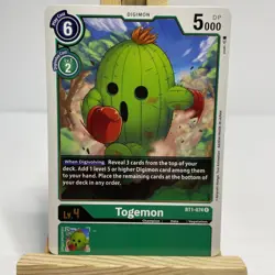 Togemon BT1-074 Black Rare Champion (Lv4) Digimon CCG Card - Image 1