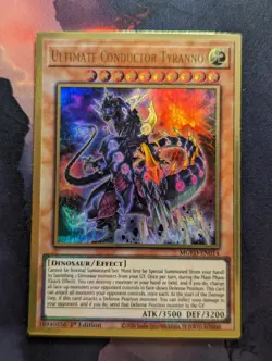 Ultimate Conductor Tyranno MGED-EN014 Premium Gold Rare 1st Edition YuGiOh VLP - Image 1