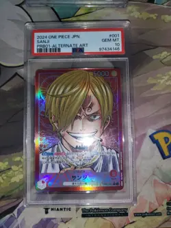 2024 One Piece Sanji PRB01 001 Leader Alt Art Premium Booster PSA 10 Japanese - Image 1