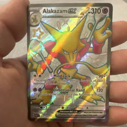 Pokemon Alakazam ex SV: Paldean Fates 215/091 Shiny Ultra Rare Holo 310 HP Card - Image 1