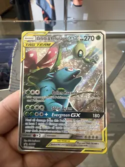 Pokemon TCG Celebi & Venusaur GX SM167 Promo Tag Team Holo Card NM Condition - Image 1