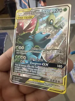 Pokemon TCG Celebi & Venusaur GX SM167 Promo Tag Team Holo Card NM Condition - Image 4