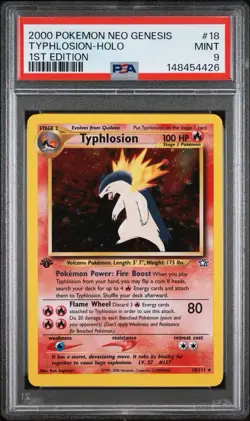 2000 POKEMON NEO GENESIS 1ST EDITION 18 TYPHLOSION-HOLO PSA 9 - Image 1