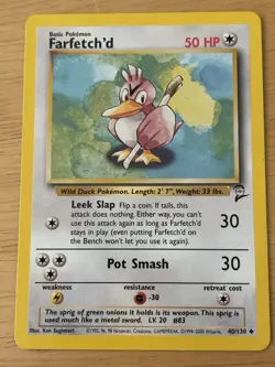 Pokemon TCG Farfetch'd Base Set 2 40/130 Uncommon Basic 50 HP Regular English - Image 1