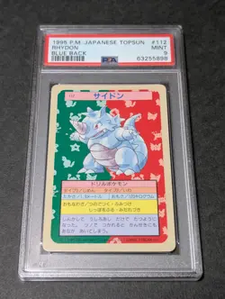 PSA 9 Topsun Rhydon Blue Back No. 112 Pokemon Card Japanese 1995 - Image 1
