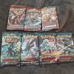 4 Pokemon Sun and Moon Guardians Rising Unified Minds, Crimson Invasion New Pack - Image 1