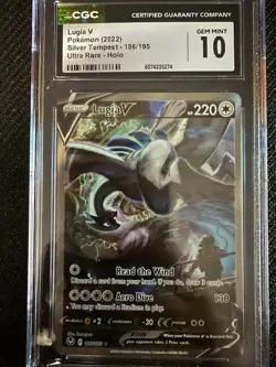 2022 Lugia V 186/195 Ultra Rare Holo Silver Tempest Pokemon CGC 10 Gem Mint - Image 1