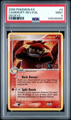 2005 POKEMON EX DEOXYS #4 CAMERUPT-REVERSE FOIL PSA 9 - Image 1