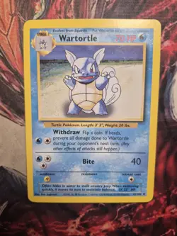 Pokemon Wartortle 42/102 Base Set 1999 LP Evolution Box Error Misprint Uncommon - Image 1
