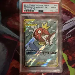 2019 Pokemon Sun & Moon Team Up Magikarp & Wailord GX FA 161/181 #161 PSA 8 - Image 1