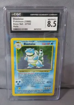 1999 Pokemon #2/102 Base Set Unlimited Holo Blastoise Card Graded CGC 8.5 NM/M+ - Image 1