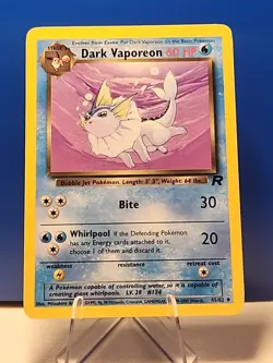 Dark Vaporeon 45/82 Team Rocket Regular Pokemon TCG LP Vintage - Image 1