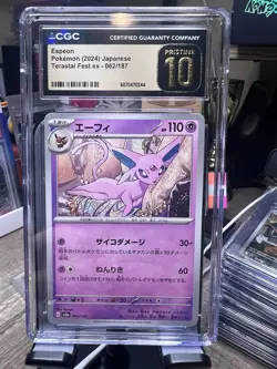 Pokemon TCG Espeon Japanese Terastal Fest Ex 062/187 CGC Pristine 10 - Image 1