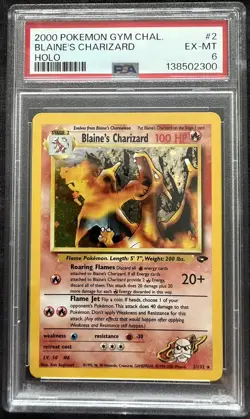 Pokemon TCG Blaine’s Charizard 2/132 Holo Gym Challenge PSA 6 - Possible Regrade - Image 3