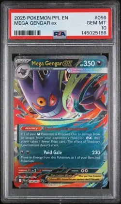 Mega Gengar ex 056/094 PSA 10 Double Rare Phantasmal Flames 2025 Pokemon - Image 1