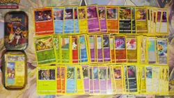 Pokemon Custom SWSH Mini Tin: Holo / Reverse Holo / Rare Bundle + Promo & V Card - Image 1