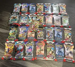 Pokemon TCG Booster Pack Lot Of 28 & Battle Deck Box OFFICIAL CARDS Nintendo - Image 1