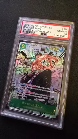 Roronoa Zoro OP06-118 (V.3) – Manga Rare – PRB01 – One Piece Card Game PSA-10 - Image 1