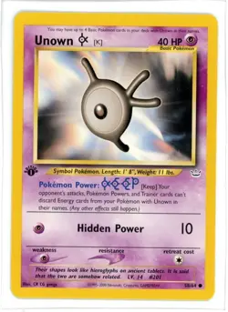 Unown K 58/64 1st Edition Neo Revelation Pokemon Card - Image 1
