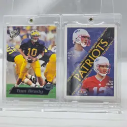 Tom Brady Rookie Card Lot - 2000 Press Pass #37;2000 Fleer Rookies to Watch #35 - Image 1