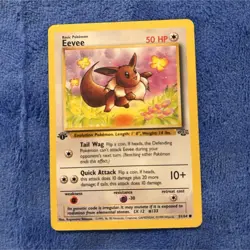 Pokemon 1st edition Eevee Jungle 51/64 1999 Basic 50 HP 10+ Attack Card - Image 1
