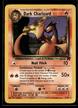 Dark Charizard 21/82 Team Rocket Unlimited Non Holo MP Pokemon Card - Image 1