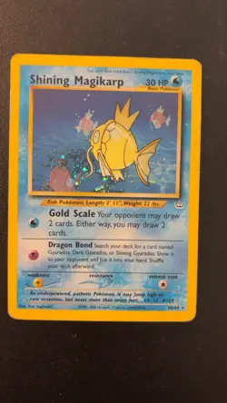 Pokemon Neo Revelation Shining Magikarp 66/64 Unlimited Holo Card Vintage MP - Image 2