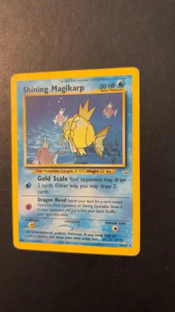 Pokemon Neo Revelation Shining Magikarp 66/64 Unlimited Holo Card Vintage MP - Image 3