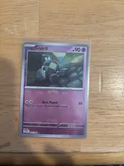 Pokemon TCG Golett Master Ball Pattern 042/086 Black Bolt Holo Common Card - Image 1
