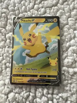 Pokemon TCG Pikachu v SWSH143 Promo Holo Ultra Rare Card - Image 1