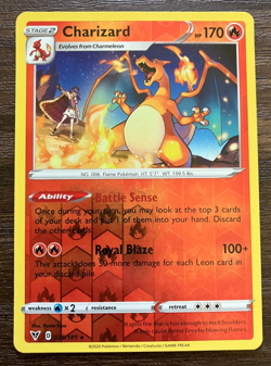 REVERSE HOLO Charizard 025/185 - 2020 Pokemon Vivid Voltage Rare Card - CLEAN NM - Image 1
