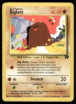 Pokemon Cards Diglett 52/82 Team Rocket WOTC Common NM - Image 1