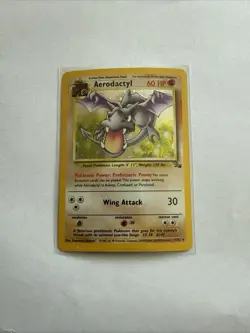 Pokemon TCG Aerodactyl Fossil Holo Card 1/62 Unlimited Rare LP Condition - Image 1