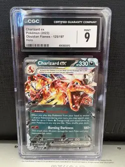 Charizard ex 125/197 SV03: Obsidian Flames Holo CGC 9 MINT Pokemon TCG - Image 1