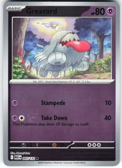 Greavard 065/132 Pokemon ME01: Mega Evolution Reverse Holo Common NM - Image 1