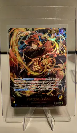 ONE PIECE CCG PREMIUM LEADER PORTGAS.D.ACE NM+ - Image 1
