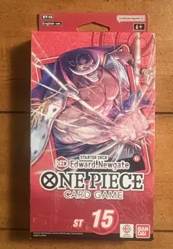 ONE PIECE TCG Edward Newgate (RED) STARTER DECK (ST-15) Sealed With PRB Pack! - Image 1