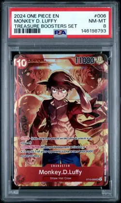One Piece Treasure Boosters Promo ST10-006 Monkey D. Luffy English PSA 8 2024 - Image 1