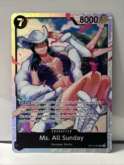 Ms. All Sunday OP14-084 Super Rare The Azure Sea's Seven One Piece Near Mint - Image 1