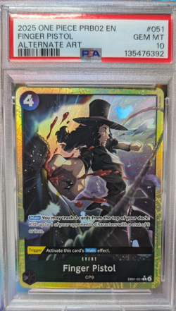 PSA 10 Finger Pistol (Alternate Art) EB01-051 ENG One Piece The Best Vol 2 - Image 1