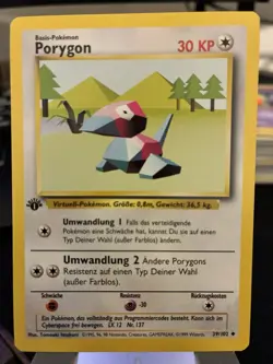 Pokemon TCG Porygon Base Set 39/102 Regular 1st Edition Uncommon German Card - Image 1