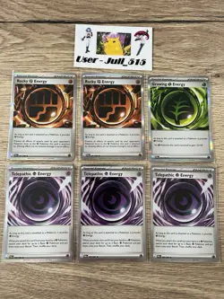 x6 Pokemon TCG Cards Rocky Growing Telepathic Energy 088 Play Set Perfect Order - Image 1