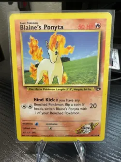 Blaine's Ponyta Gym Challenge Pokemon Card LP - Image 1