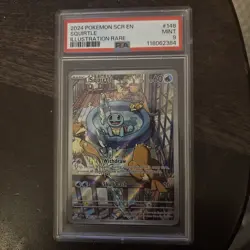 Pokemon TCG Squirtle Stellar Crown Illustration Rare Card 148/142 PSA 9 - Image 1