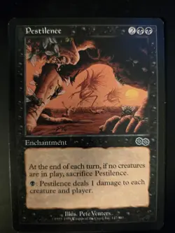 Pestilence NM Urza's Saga MTG FREE SHIPPING - Image 1
