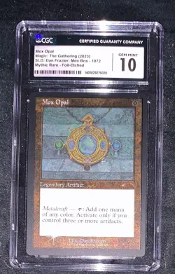Mox Opal Retro Frame Foil Etched CGC 10 Graded Dan Frazier Secret Lair MTG - Image 1