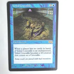 Veiled Crocodile NM Urza's Saga English Rare 1998 108/350 MTG NM - Image 1