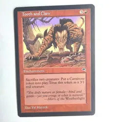 Tooth and Claw NM Tempest Rare English 1997 MTG - Image 1