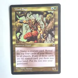Wood Sage NM Tempest Rare English 1997 MTG - Image 1