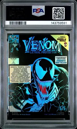 Eddie Brock/Venom, Lethal Protector - MtG Spiderman Borderless Foil 0233 - PSA 9 - Image 2